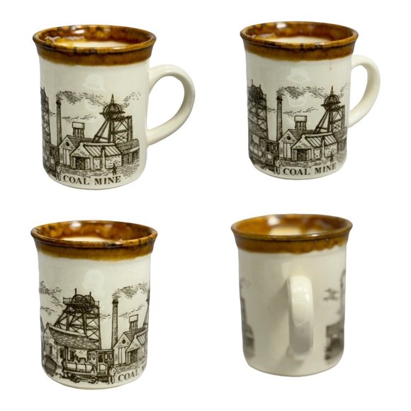 Biltons Vintage Ceramic Scenic Coffee Mugs Made in England Set 0f 4 - Picture 1 of 7